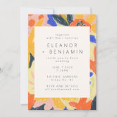 Retro Künstlerische Abstrakte botanische Fun-Hochz Einladung (Vorderseite)