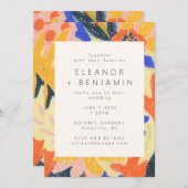 Retro Künstlerische Abstrakte botanische Fun-Hochz Einladung (Vorne/Hinten)