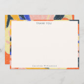 Retro Künstlerische Abstrakte botanische Personali Dankeskarte (Vorne/Hinten)