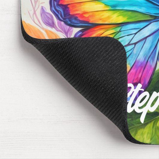 Retro-Künstlerischer Name der Schmetterlingsmonogr Mousepad (Ecke)