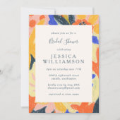 Retro Künstlerisches Abstraktes botanisches Brautp Einladung (Vorderseite)