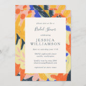 Retro Künstlerisches Abstraktes botanisches Brautp Einladung (Vorne/Hinten)