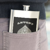 Retro künstlerisches PokerKaroass personalisiert Flachmann (Beispiel)