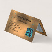 Retro Kupfer Augaplatte gefaltete Loyalkarte Visitenkarten (Rückseite)