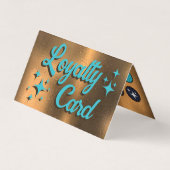 Retro Kupfer Augaplatte gefaltete Loyalkarte Visitenkarten (Vorderseite)