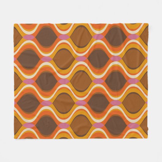 Retro kurbelt das nahtlose Muster. 70er-60er-Stil Fleecedecke (Vorderseite (Horizontal))