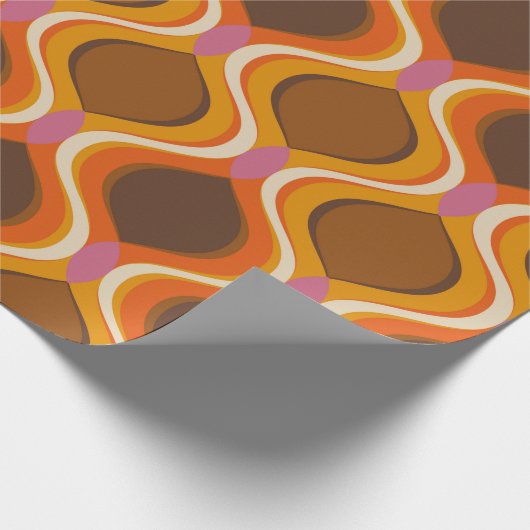 Retro kurbelt das nahtlose Muster. 70er-60er-Stil Geschenkpapier (Ecke)