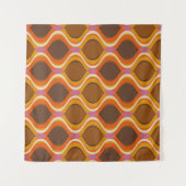 Retro kurbelt das nahtlose Muster. 70er-60er-Stil Wandteppich (Vorderseite (Horizontal))