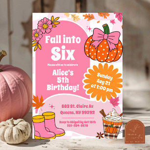 Retro-Kürbis-Fall-Geburtstag für jedes Alter Einladung
