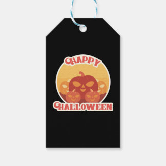 Retro-Kürbis-Halloween-Vintage-Kunst Herbst Glückl Geschenkanhänger