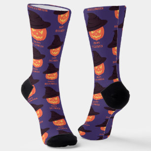 Retro-Kürbis-„Happy Halloween“-Socken – Vintage  Socken