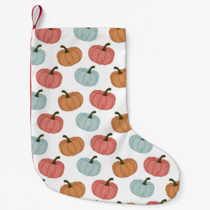 Retro-Kürbis-Thanksgiving-nahtloses Muster Kleiner Weihnachtsstrumpf