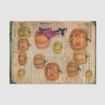 Retro-Kürbis Vintage-Hexe Halloween-Decoupage