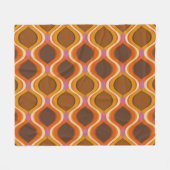 Retro Kurven: 60er-70er-Tapete Textur. Fleecedecke (Vorderseite (Horizontal))