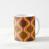 Retro Kurven: 60er-70er-Tapete Textur. Kaffeetasse (VorderseiteRechts)