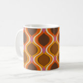 Retro Kurven: 60er-70er-Tapete Textur. Kaffeetasse (Vorderseite Links)