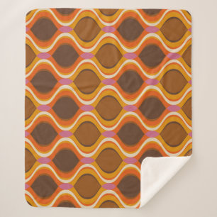 Retro Kurven: 60er-70er-Tapete Textur. Sherpadecke