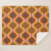 Retro Kurven: 60er-70er-Tapete Textur. Sherpadecke (Vorderseite (Horizontal))