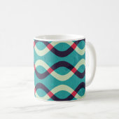 Retro Kurven: Grunge Muster Effekt. Kaffeetasse (VorderseiteRechts)