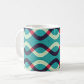 Retro Kurven: Grunge Muster Effekt. Kaffeetasse (Vorderseite Links)