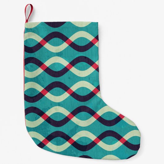 Retro Kurven: Grunge Muster Effekt. Kleiner Weihnachtsstrumpf (Vorderseite)