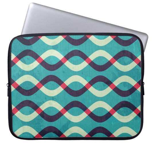 Retro Kurven: Grunge Muster Effekt. Laptopschutzhülle (Vorderseite)