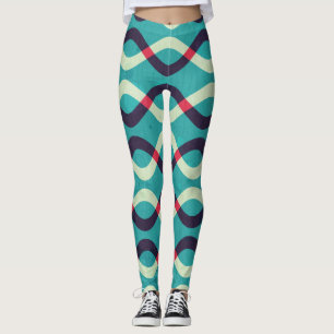 Retro Kurven: Grunge Muster Effekt. Leggings