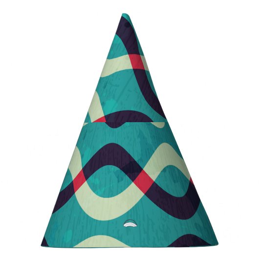 Retro Kurven: Grunge Muster Effekt. Partyhütchen (Rechts)