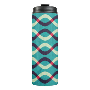 Retro Kurven: Grunge Muster Effekt. Thermosbecher