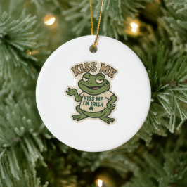 Retro Küss mich, ich bin irischer Frosch St. Patri Keramik Ornament