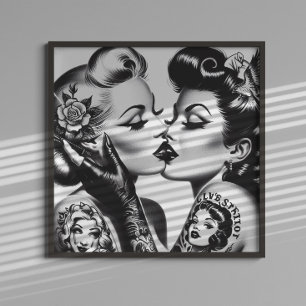 Retro Kuss Pin-ups Poster