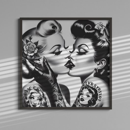 Retro Kuss Pin-ups Poster