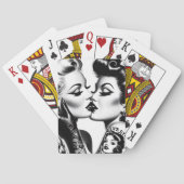 Retro küssende Pin-ups Spielkarten (Rückseite)