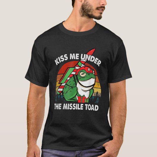 Retro küsste mich unter dem Missile Toad Funny Xma T-Shirt (Vorderseite)