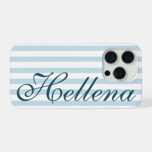 Retro-Küstendesign mit blauen und weißen Streifen iPhone 15 Pro Hülle