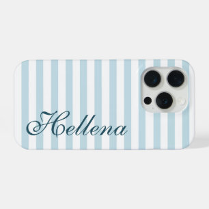 Retro-Küstendesign mit blauen und weißen Streifen iPhone 15 Pro Hülle