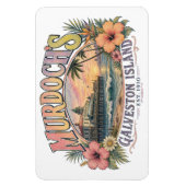 Retro-Küstenstrand-Illustration Magnet (Vertikal)