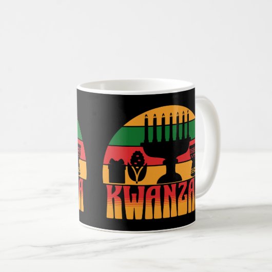 Retro Kwanzaa Kaffeetasse (VorderseiteRechts)