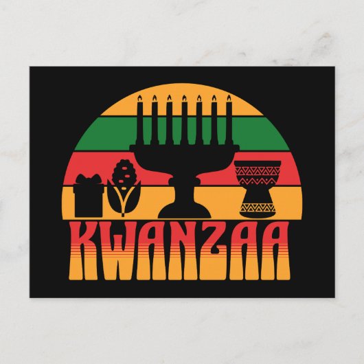 Retro Kwanzaa Postkarte (Vorderseite)