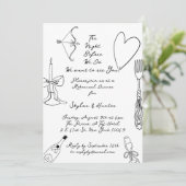 Retro La Dolce Vita Hochzeit Probe Dinner Einladung (Stehend Vorderseite)