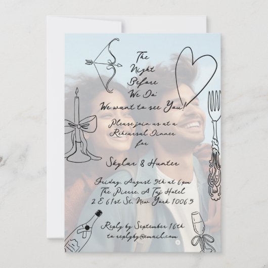 Retro La Dolce Vita Probe Dinner Overlay Foto Einladung (Vorderseite)