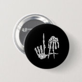 Retro La Hands Skeleton Los Angeles Hand Sign Hall Button (Vorne & Hinten)