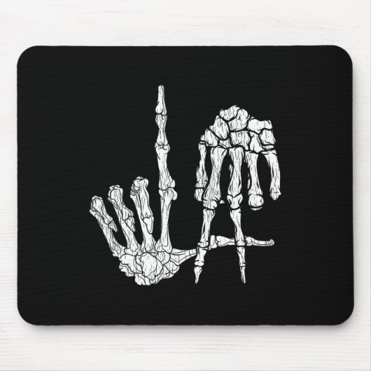 Retro La Hands Skeleton Los Angeles Hand Sign Hall Mousepad (Vorne)