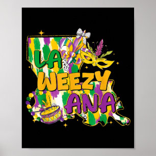 Retro La Weezy Ana Frohes Mardi Gras Louisiana Neu Poster
