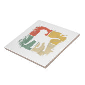 Retro Labrador Owner Gift Golden Fliese (Seite)