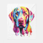 Retro Labrador Retriever farbiger Hund Lover Fleecedecke (Vorderseite)