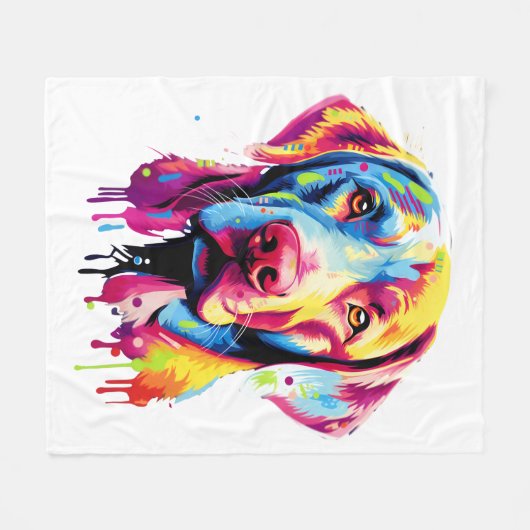 Retro Labrador Retriever farbiger Hund Lover Fleecedecke (Vorderseite (Horizontal))