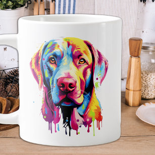Retro Labrador Retriever Pop Art Colorful Dog Jumbo-Tasse