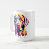 Retro Labrador Retriever Pop Art Colorful Dog Kaffeetasse (Vorderseite Links)