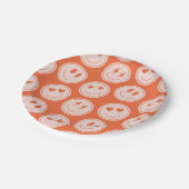 Retro-Lächelmuster Pappteller (Schrägansicht)